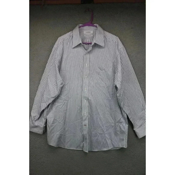 Cremieux Men's 100% Pima Cotton Long Sleeve Button Down Shirt-17/34-No Iron - Picture 1 of 8